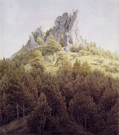 The Heldstein near Rathen on the Elbe by Caspar David Friedrich